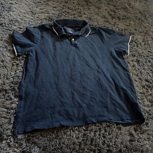 St. John's Bay Dark Blue Polo with White Trim